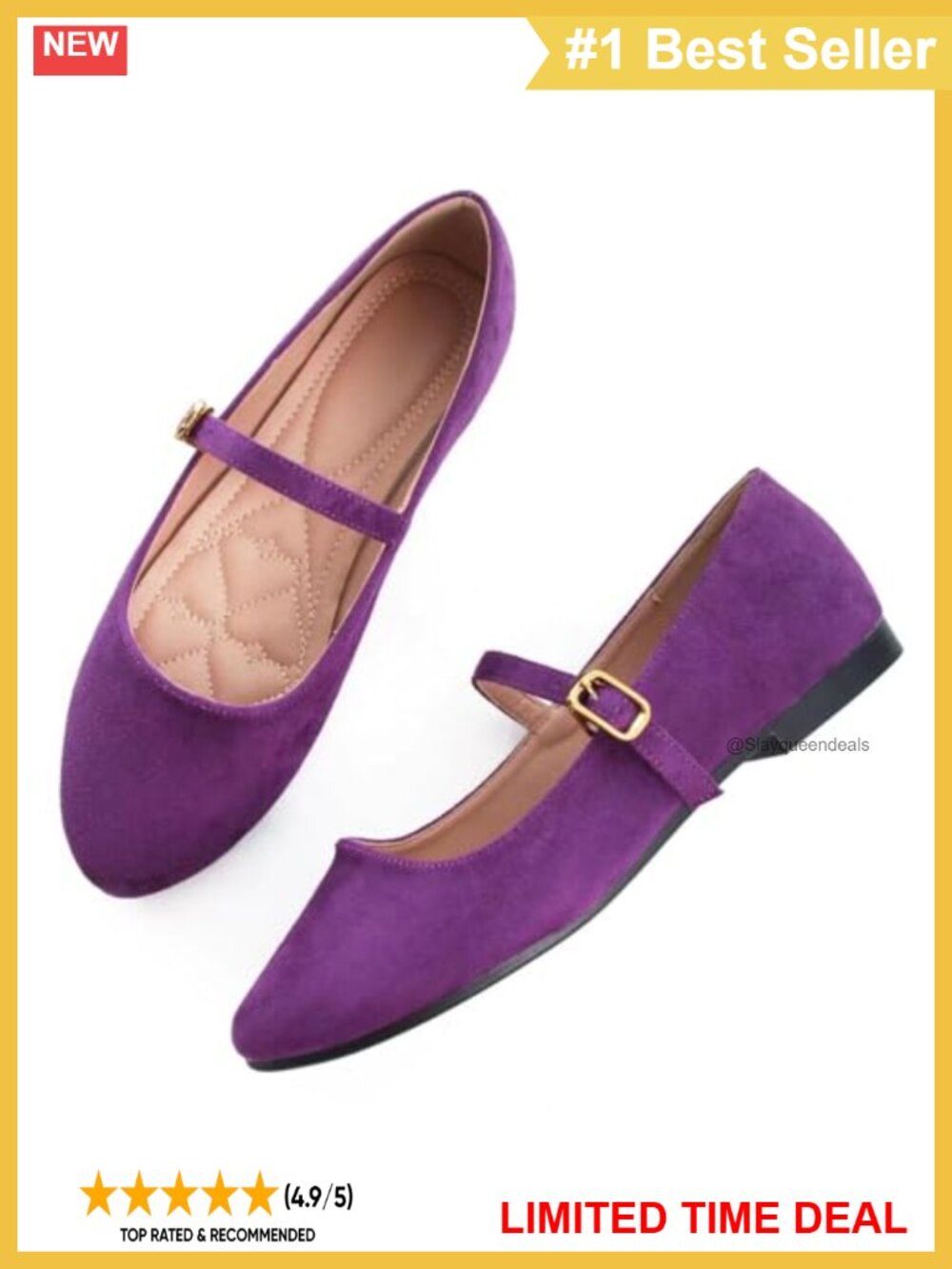 Faux Leather Square Toe Flats Mary Jane Dress Shoes Comfort Slip-On